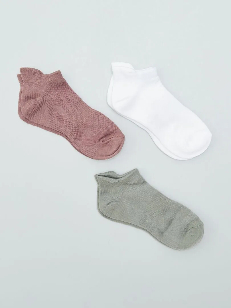 Pack de 3 pares de calcetines tobilleros - ROSA